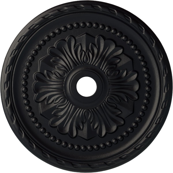 Ekena Millwork Palmetto Ceiling Medallion (Fits Canopies up to 7 5/8"), 31 1/2"OD x 3 5/8"ID x 1 3/4"P, Steel Gray CM31PMSGS - main